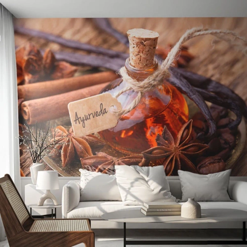 Fotomurali Premium Sand - Verso l'unità del corpo e dell'anima - Cannella, anice, Vaniglia - 400x280 cm