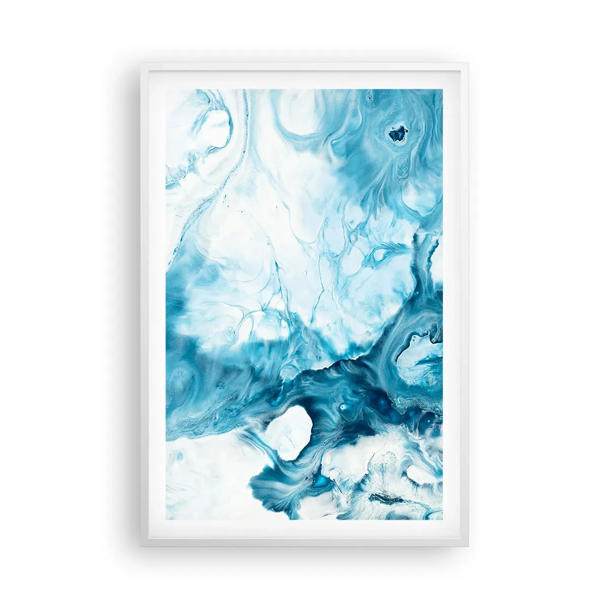 Poster in cornice bianca - Concerto di blu - 61x91 cm