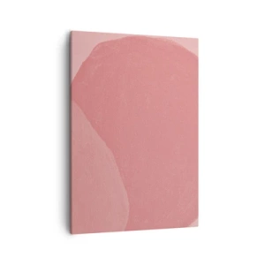Quadro su tela - Stampe su Tela - Delicata astrazione nei toni del rosa, forme organiche e minimalismo - 50x70cm - Composizione organica in rosa - Decorazione murale moderna per soggiorno e camera da letto ARTTOR
