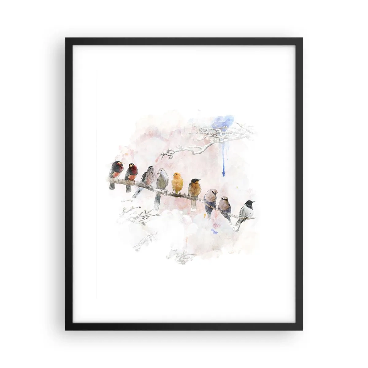 Poster in cornice nera - Incontro alato - 40x50 cm