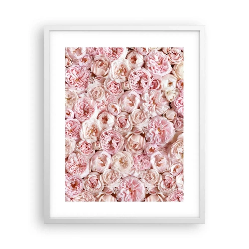 Poster in cornice bianca - Coperto di rose - 40x50 cm