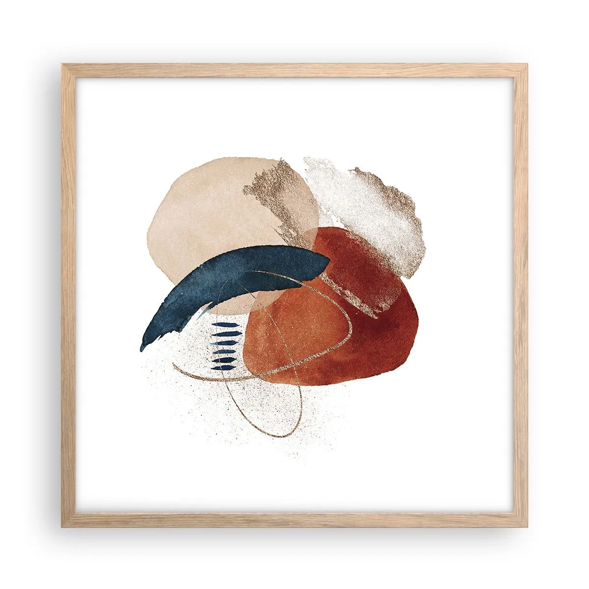 Poster in cornice rovere chiaro - Composizione ovale - 50x50 cm