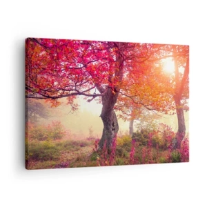 Quadro su tela - Stampe su Tela - Paesaggio autunnale con alberi dai colori intensi - 70x50cm - L'esplosione della fioritura - Decorazione murale moderna per soggiorno e camera da letto ARTTOR