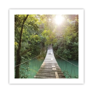 Poster - Sull'acqua azzurra verso il bosco azzurro - 50x50 cm