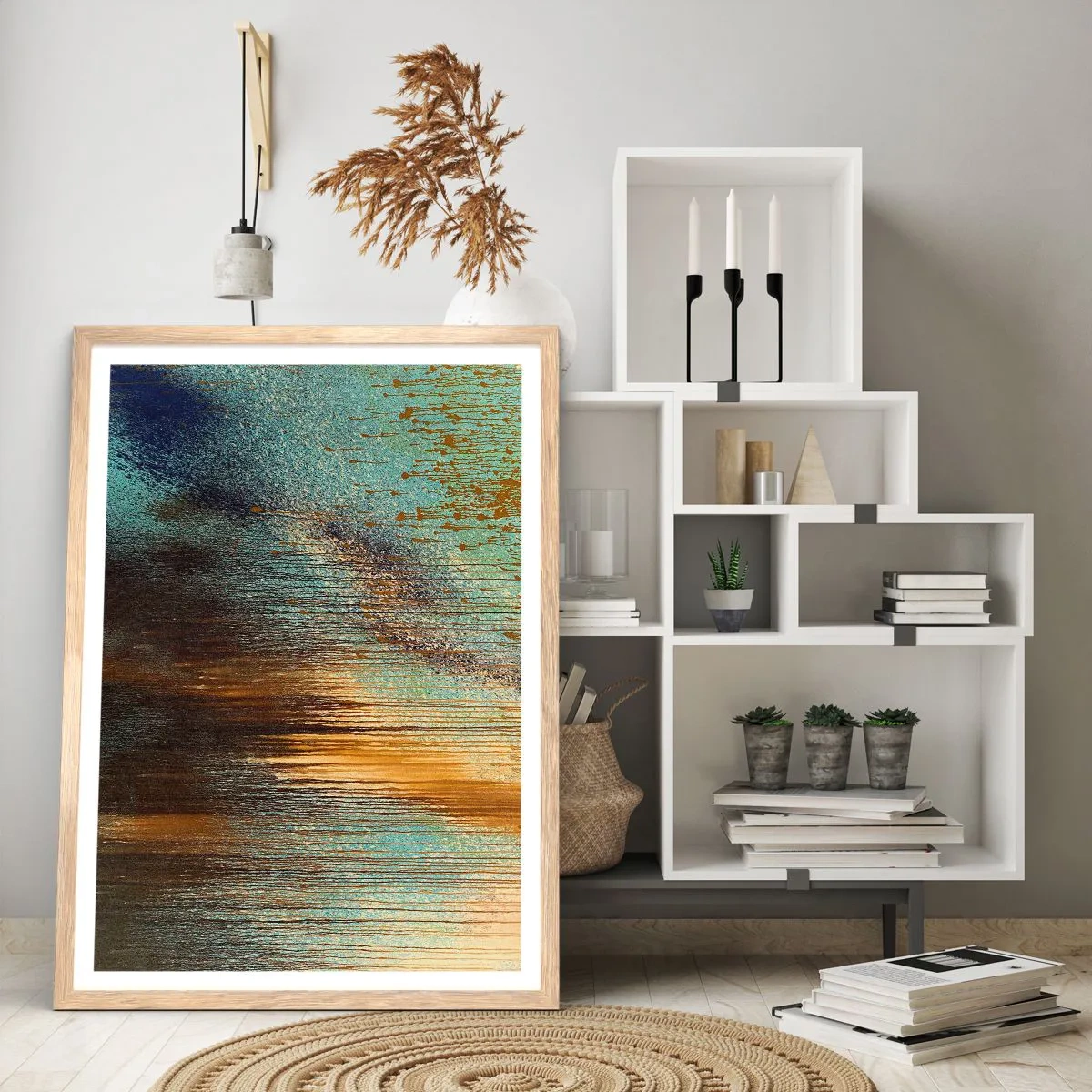 Poster in cornice rovere chiaro - Composizione cromatica non casuale - 50x70 cm