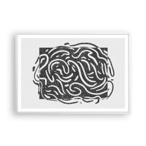 Poster in cornice bianca - Astrazione: la danza della gioia - 100x70 cm