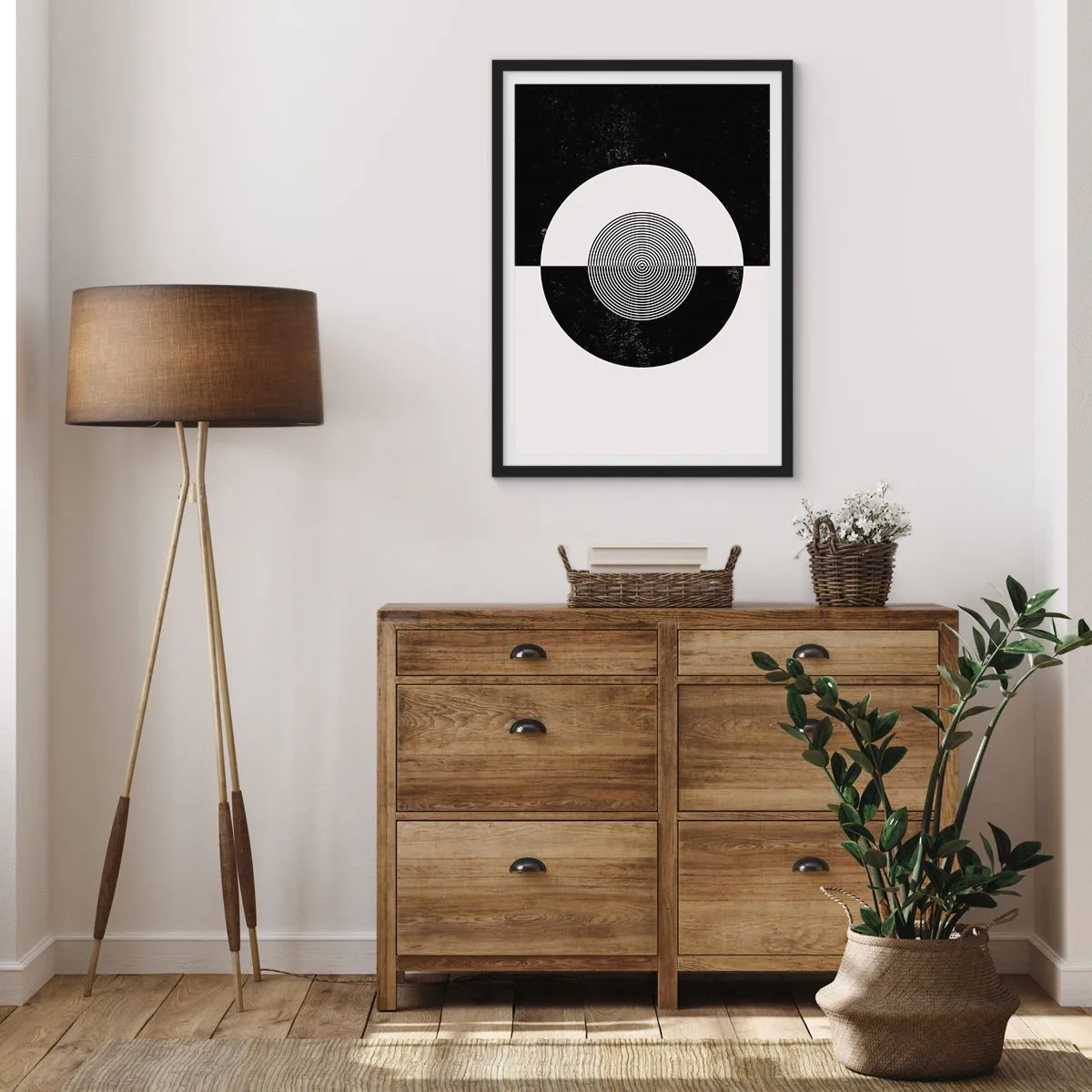 Poster in cornice nera - Armonia in bianco e nero - 40x50 cm