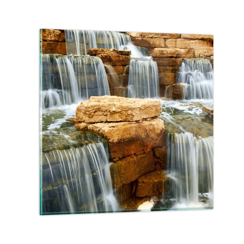 Quadro su vetro - La scala verso il cielo - 50x50 cm