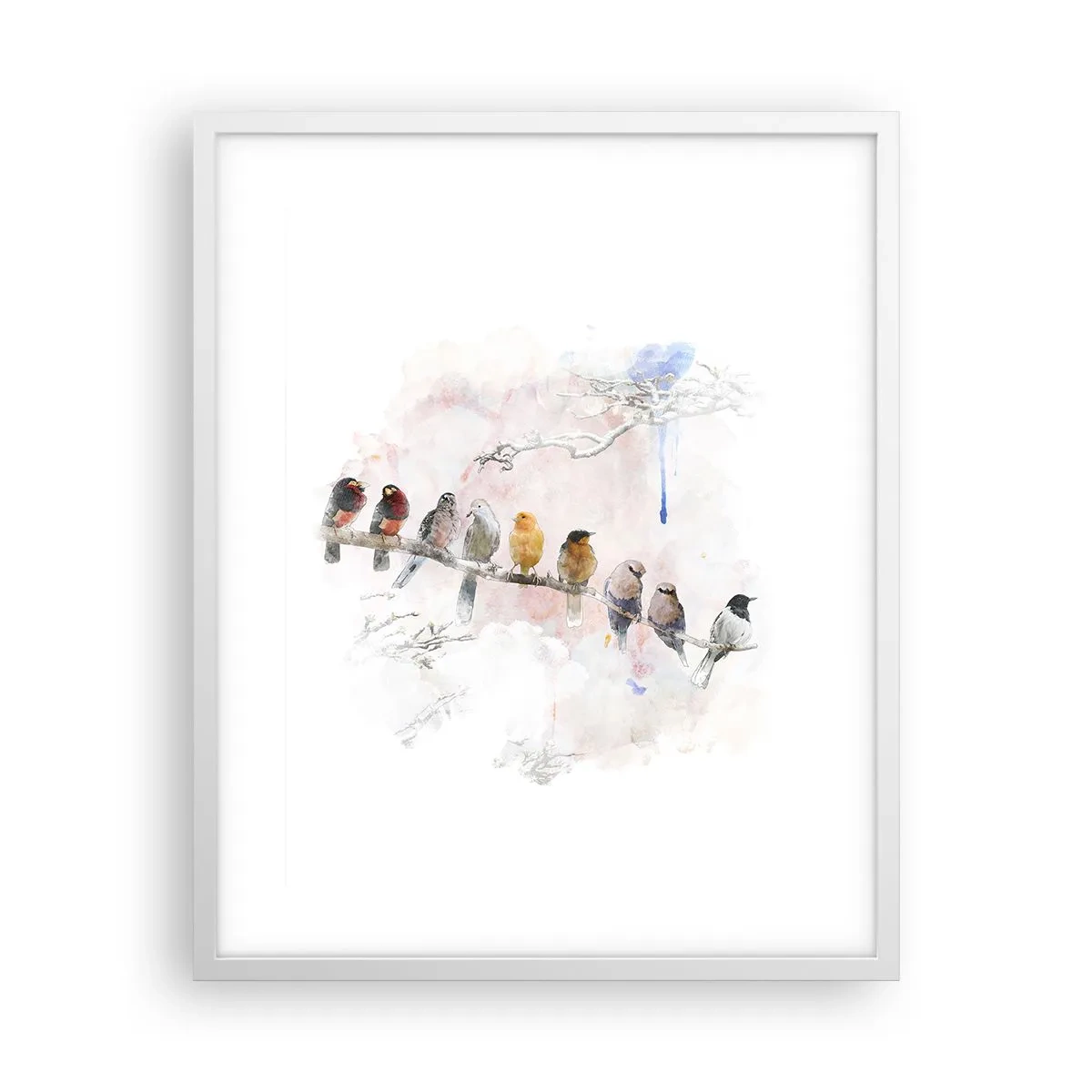 Poster in cornice bianca - Incontro alato - 40x50 cm