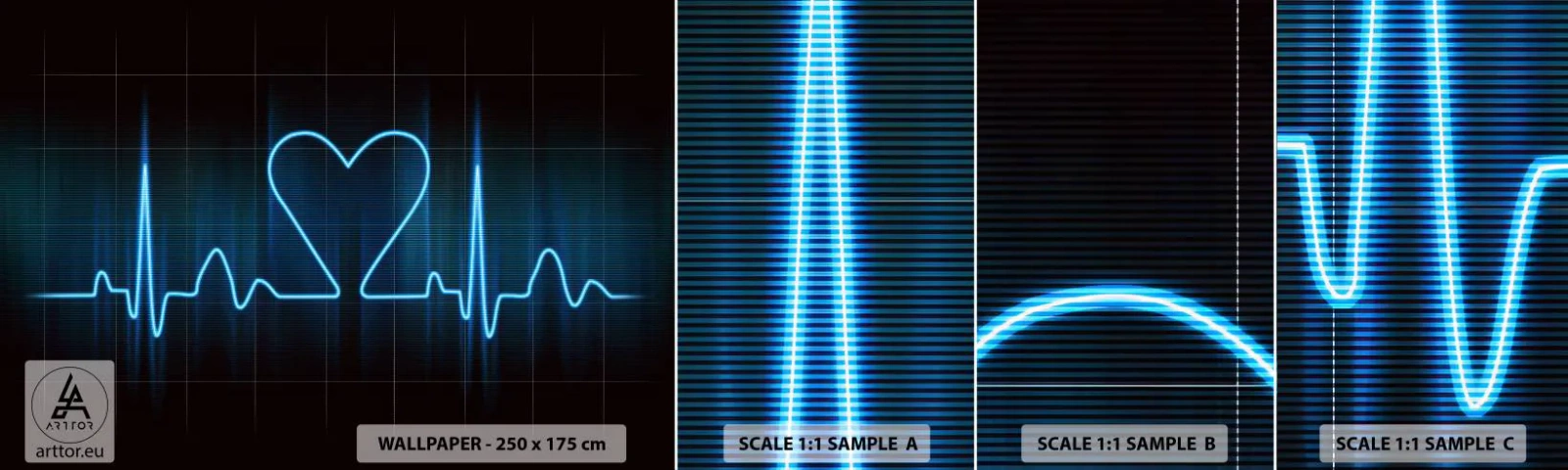 Campione Di Fotomurale Standard Eco - Al ritmo del cuore - Grafica, Cuore, Pezzo - 100x30 cm