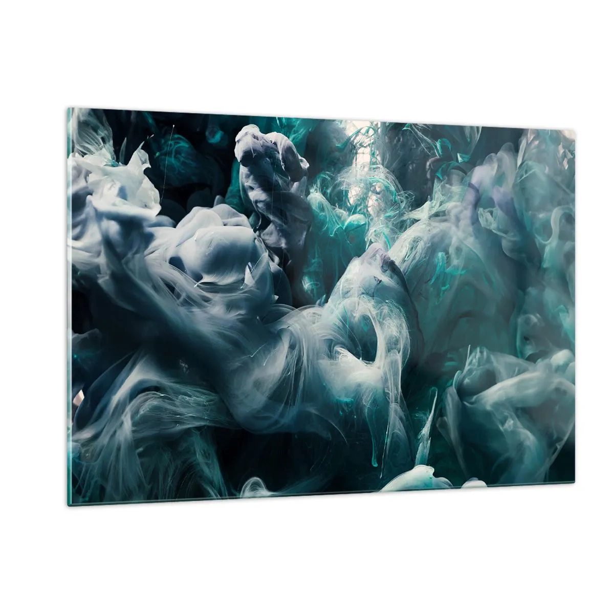 Quadro su vetro - La danza dei colori nell'acqua crea forme astratte - 120x80cm - Il movimento dei colori - Decorazione murale moderna per soggiorno e camera da letto ARTTOR