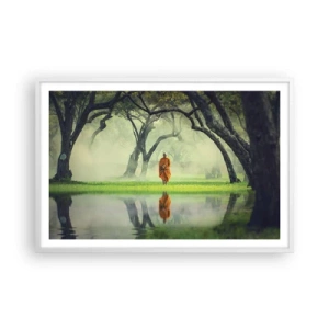 Poster in cornice bianca - In cammino verso l'illuminazione - 91x61 cm