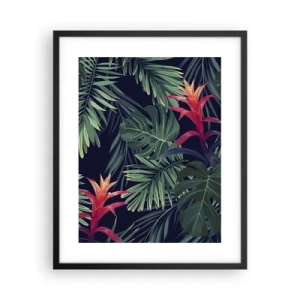 Poster in cornice nera - Fiammante nel verde - 40x50 cm