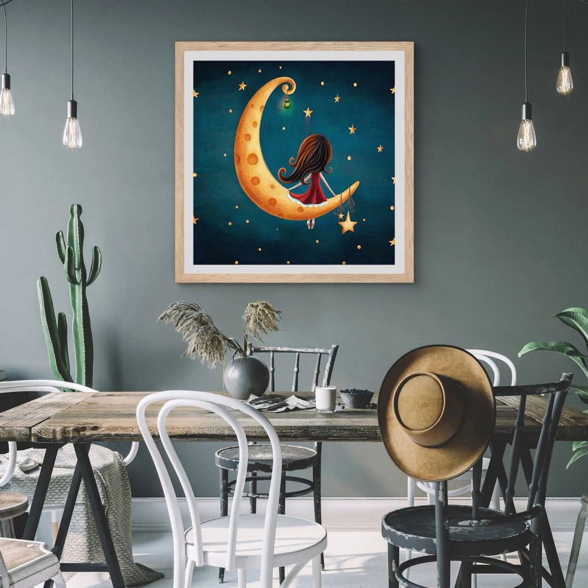 Poster in cornice rovere chiaro - Una volta... - 60x60 cm