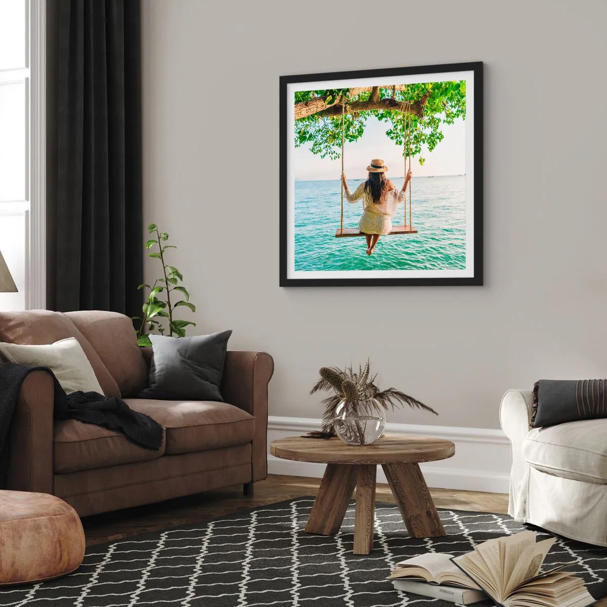 Poster in cornice nera - La vita è bella - 40x40 cm