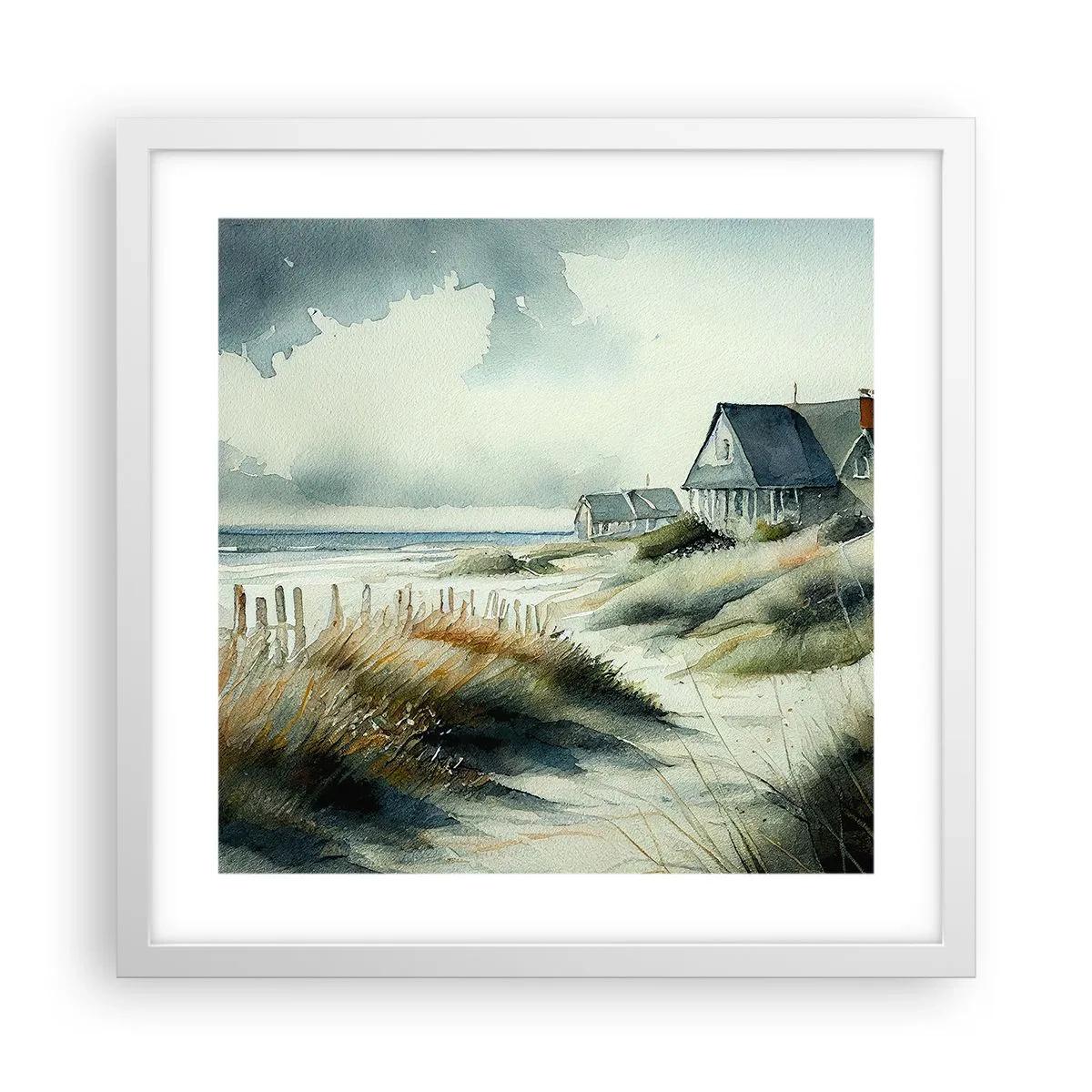 Poster in cornice bianca - Lontano dal caos - 40x40 cm