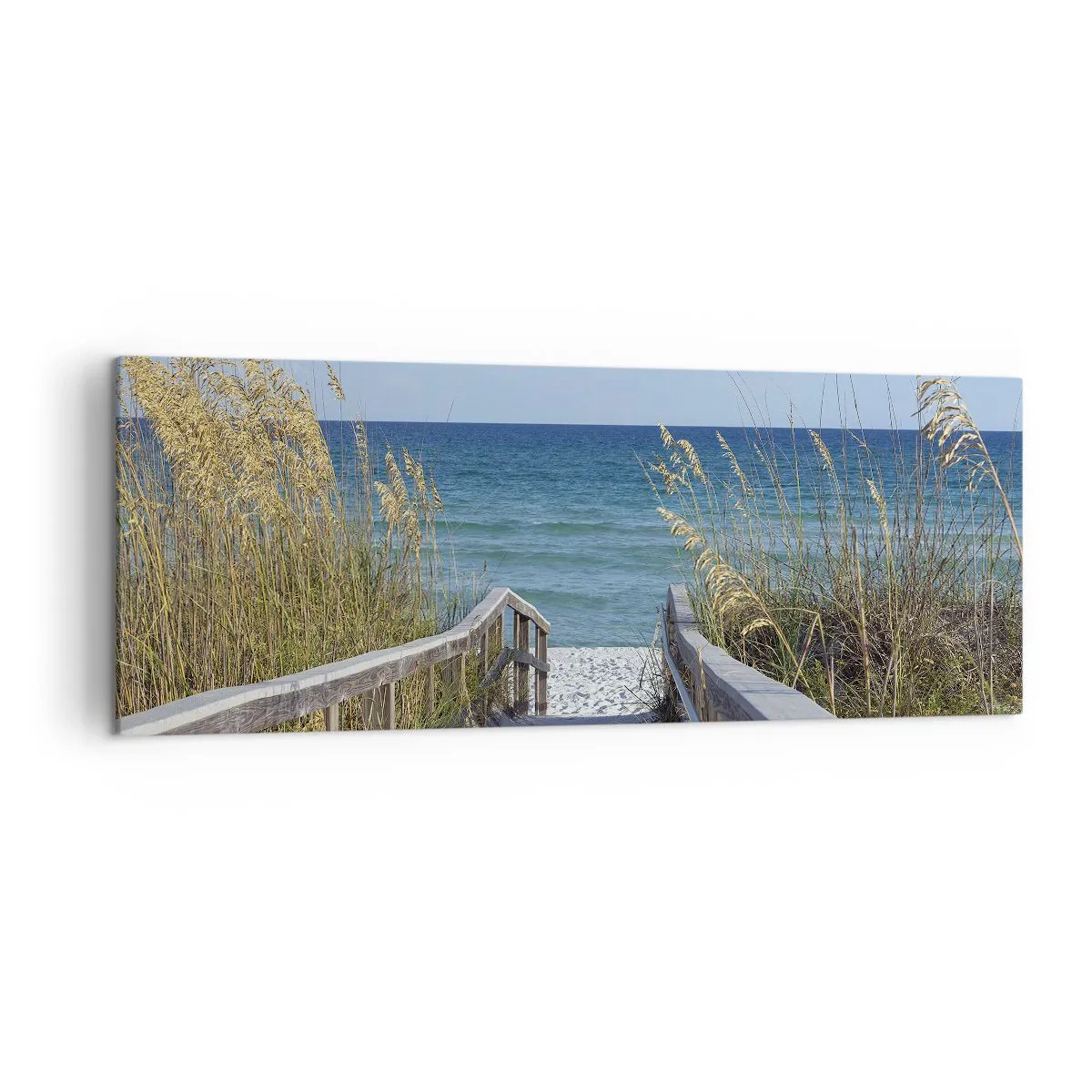 Quadro su tela - Stampe su Tela - Sentiero per la spiaggia con vista mare - 140x50cm - Al sole, al vento - Decorazione murale moderna per soggiorno e camera da letto ARTTOR