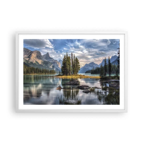 Poster in cornice bianca - Sulle acque grandi e limpide... - 70x50 cm