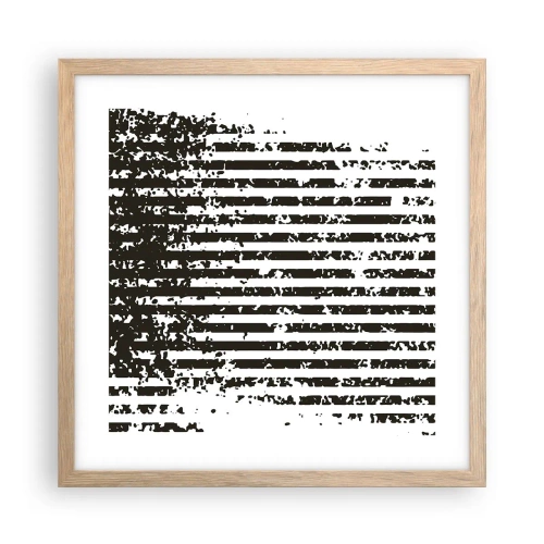 Poster in cornice rovere chiaro - Ritmo e rumore - 40x40 cm