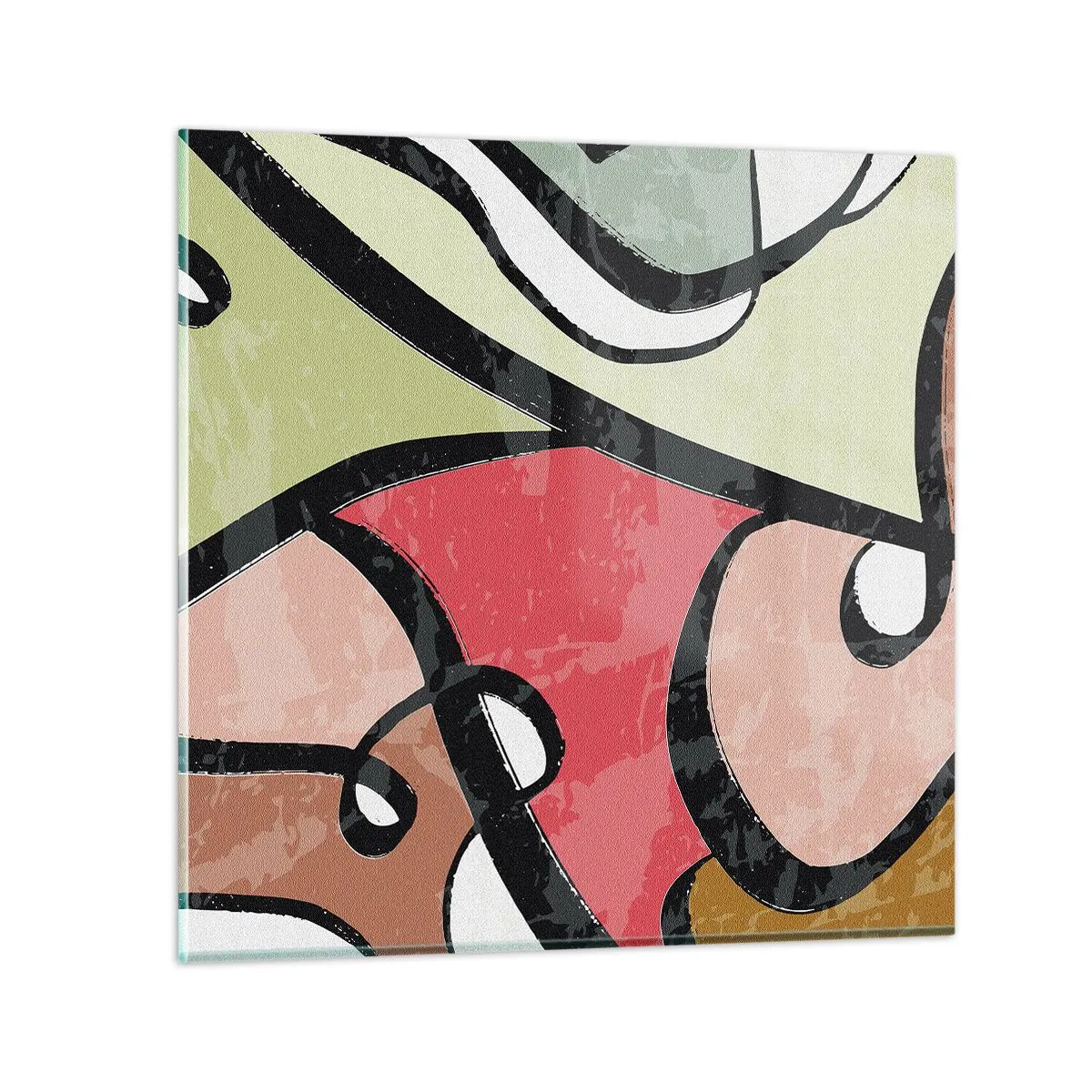 Quadro su vetro - Piroette tra i colori - 30x30 cm