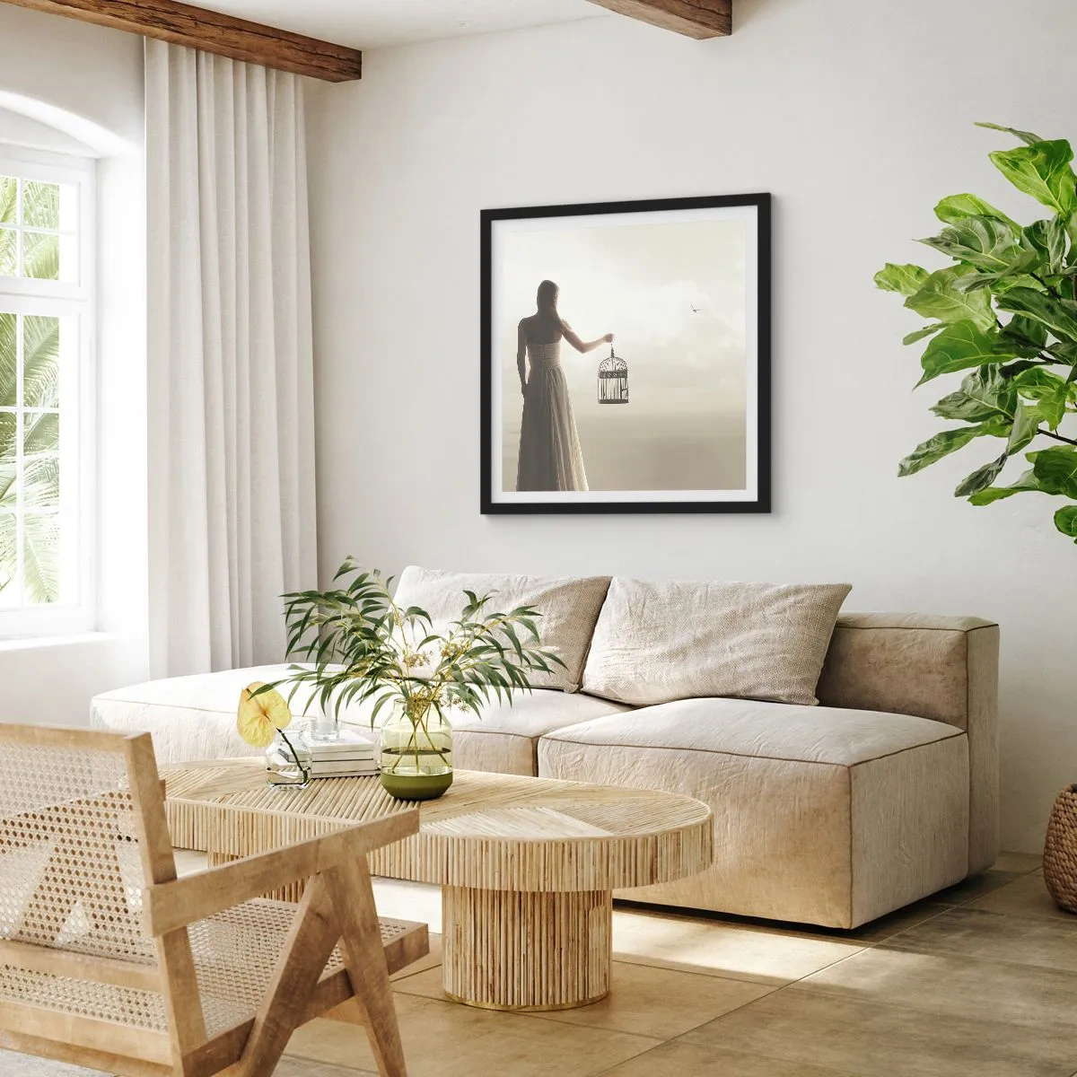 Poster in cornice nera - Sii libera - 50x50 cm