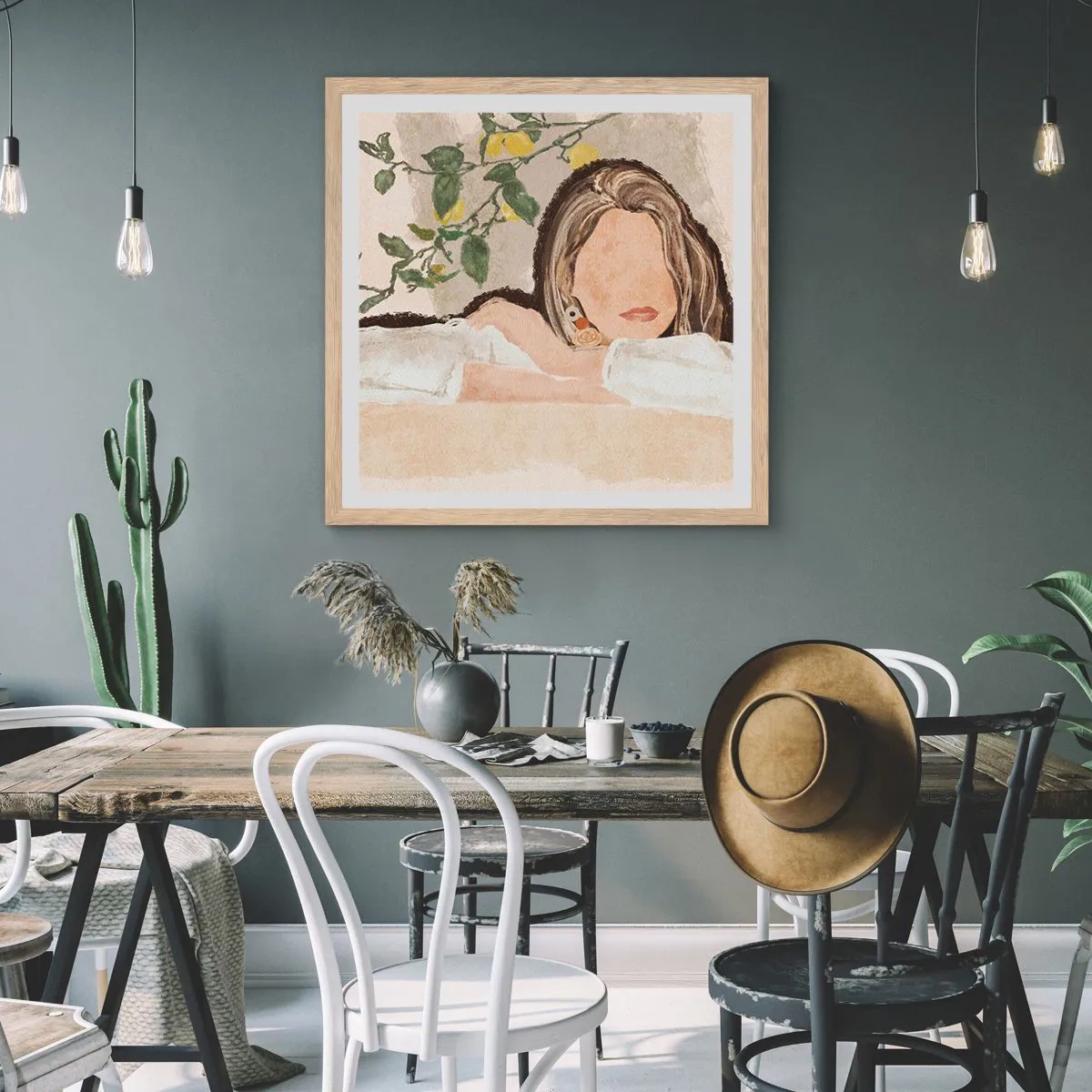 Poster in cornice rovere chiaro - Bellezza del sud - 50x50 cm