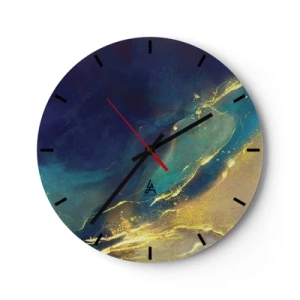 Orologio da parete - Orologio in Vetro - La palude dorata - 40x40 cm