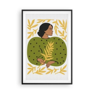 Poster in cornice nera - Ragazza hawaiana - 61x91 cm