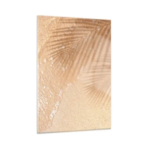 Quadro su vetro - Spiaggia e ombra sulla sabbia - 50x70cm - Ombra di un'estate bollente - Decorazione murale moderna per soggiorno e camera da letto ARTTOR