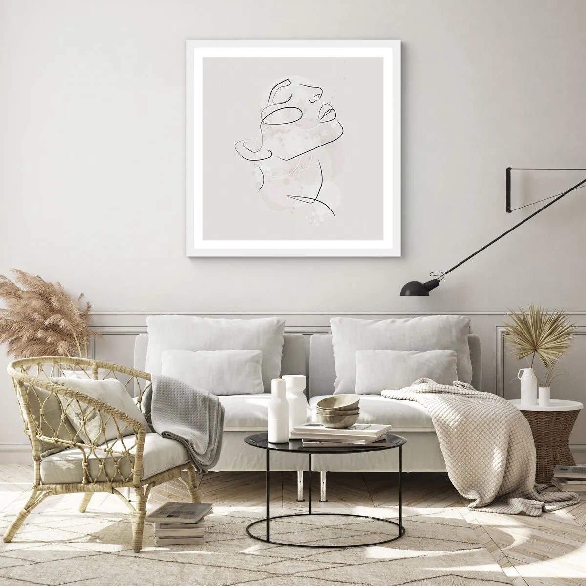 Poster in cornice bianca - Profilo di sogno - 60x60 cm