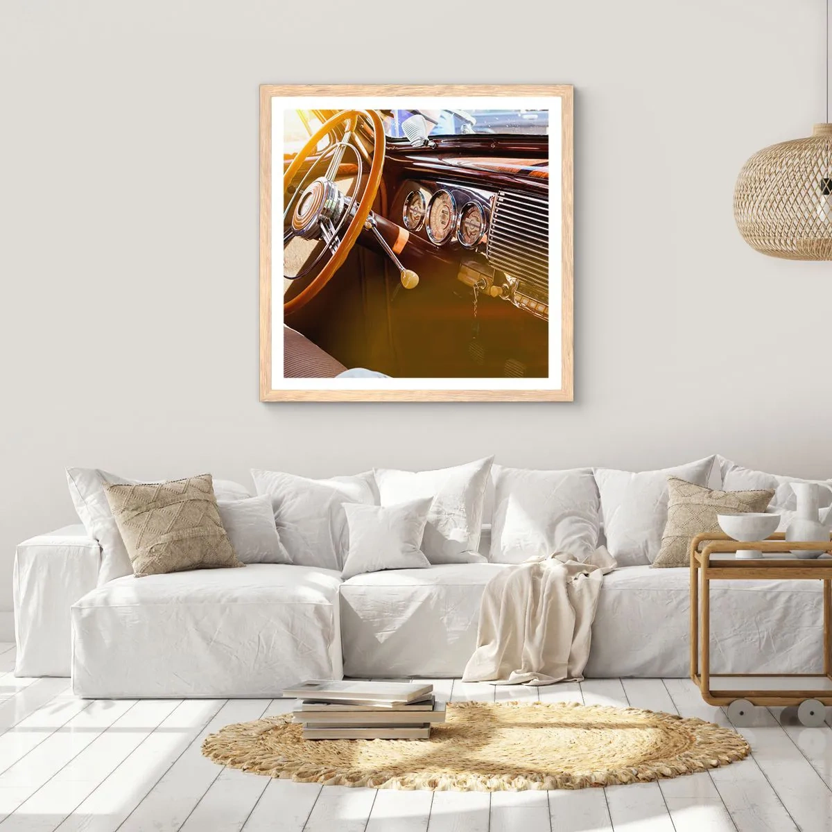 Poster in cornice rovere chiaro - Un soffio di lusso dal passato - 40x40 cm