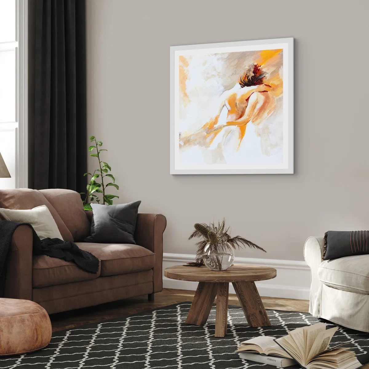 Poster in cornice bianca - Nel cielo dell'intimità - 60x60 cm