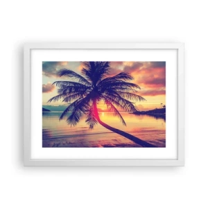 Poster in cornice bianca - Sera sotto le palme - 40x30 cm