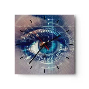 Orologio da parete - Orologio in Vetro - Un occhio tecnologico con un'interfaccia futuristica - 30x30cm - Credi di conoscermi - Decorazione murale moderna per soggiorno e camera da letto ARTTOR