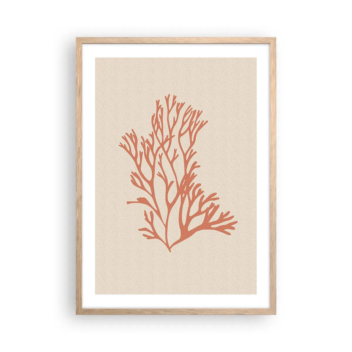 Poster in cornice rovere chiaro - Filigrana di corallo - 50x70 cm