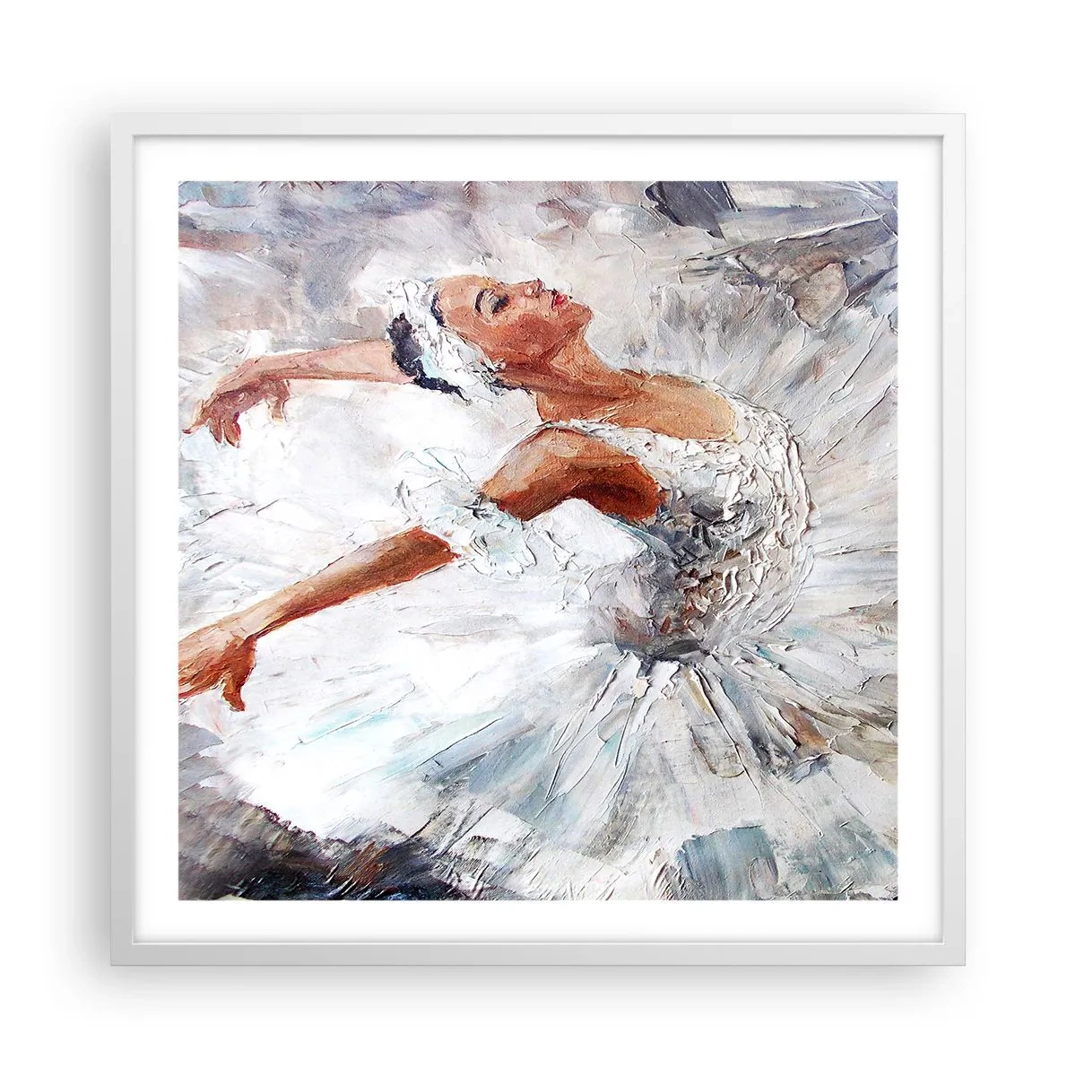 Poster in cornice bianca - Delicata e leggera come il tulle - 60x60 cm
