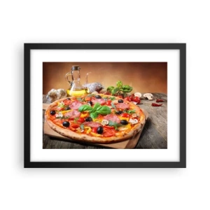 Poster in cornice nera - Con gusto veramente italiano - 40x30 cm