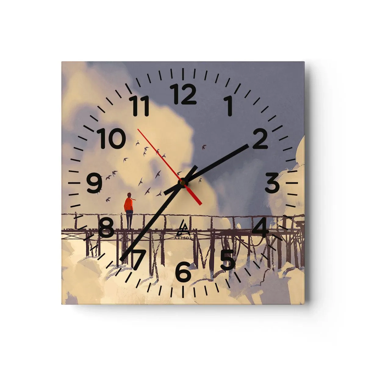 Orologio da parete - Orologio in Vetro - Nostalgia del cielo - 30x30 cm