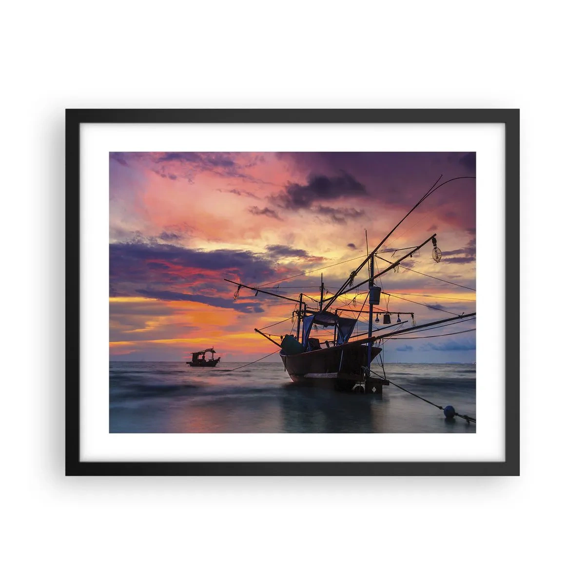 Poster in cornice nera - Sera esotica - 50x40 cm
