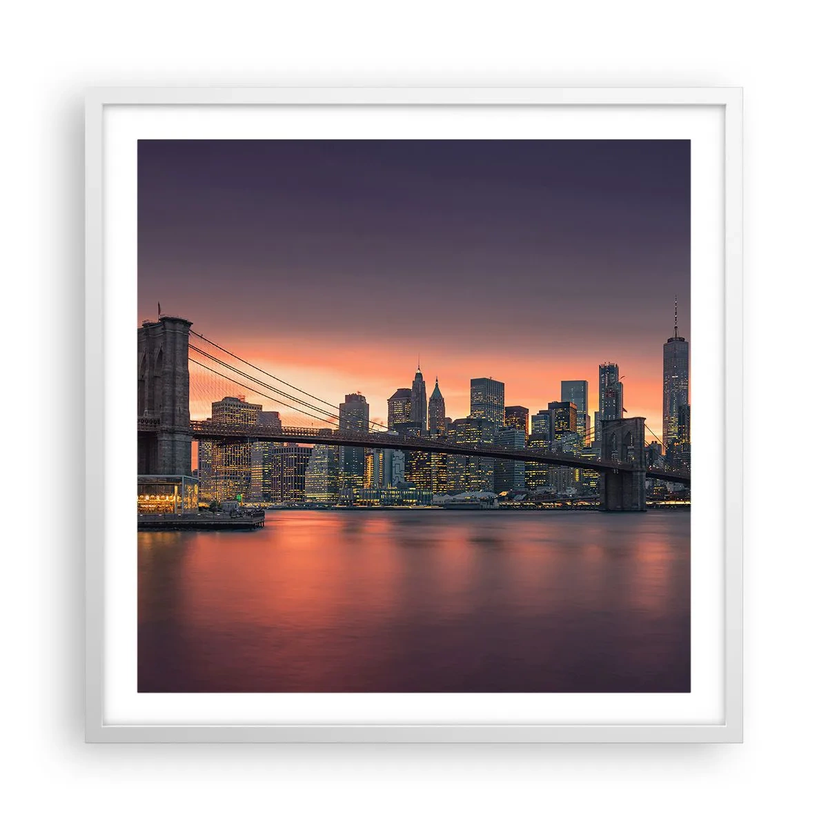 Poster in cornice bianca - Immersa nel silenzio lilla - 60x60 cm