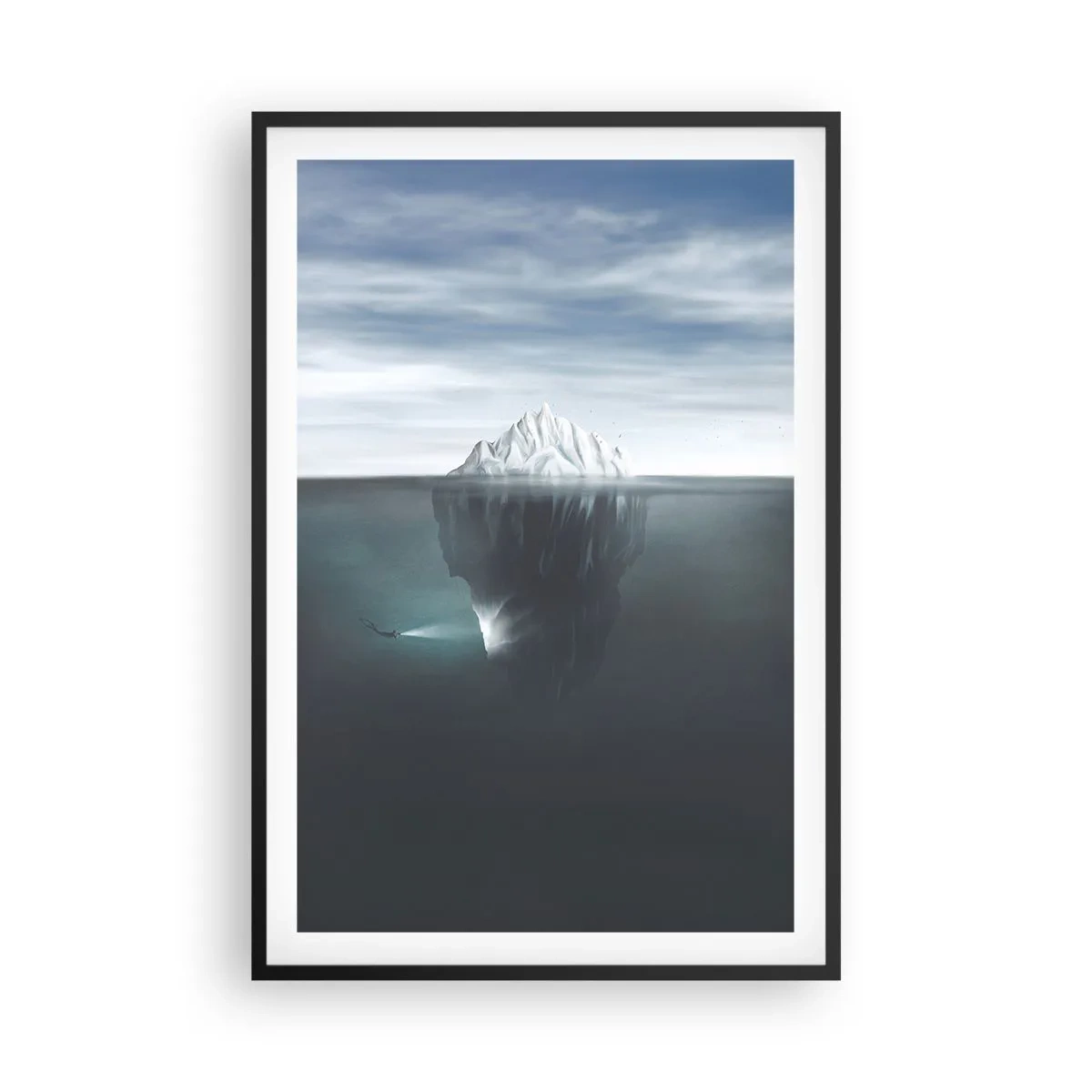 Poster in cornice nera - Mistero sottomarino - 61x91 cm