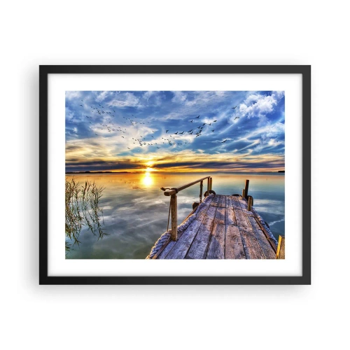 Poster in cornice nera - Il vento è andato a dormire - 50x40 cm