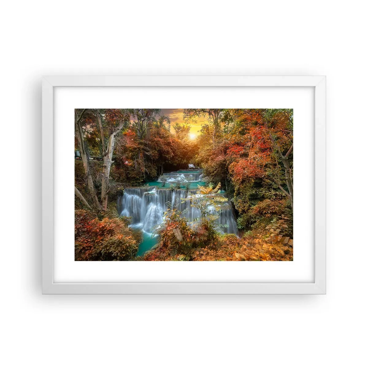 Poster in cornice bianca - Il tesoro nascosto nel bosco - 40x30 cm