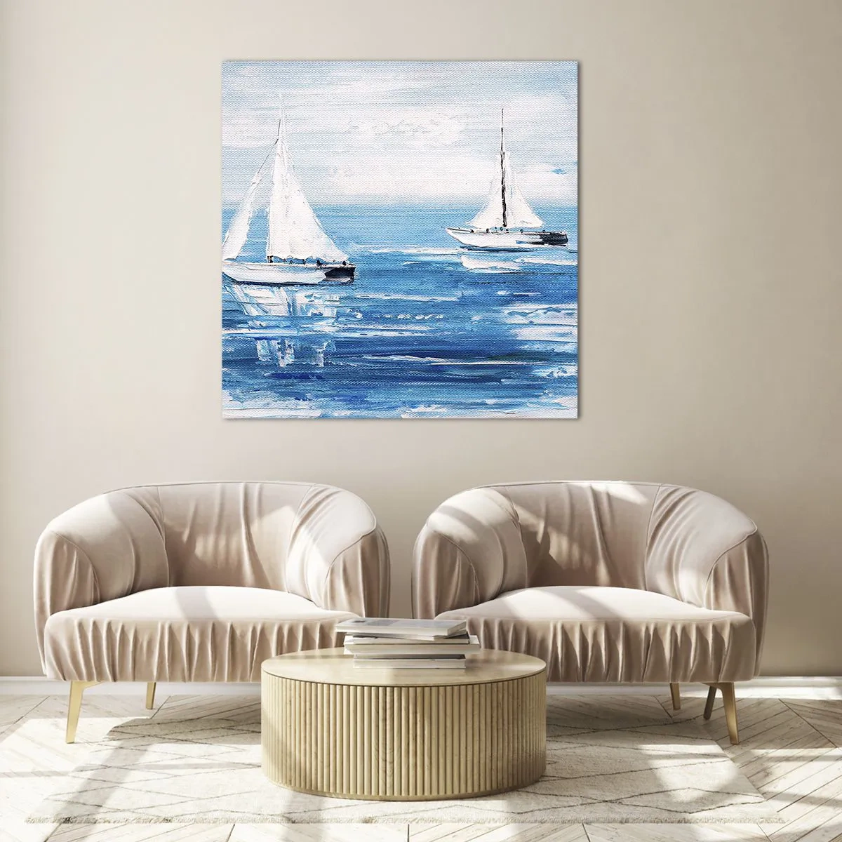 Quadro su vetro - Con un amico al fianco - 70x70 cm