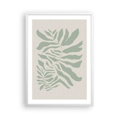 Poster in cornice bianca - Ramo smeraldo - 50x70 cm