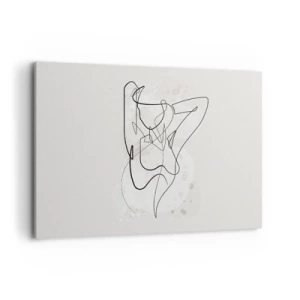 Quadro su tela - Stampe su Tela - Figura astratta di linea artistica su uno sfondo chiaro - 100x70cm - L'arte della seduzione - Decorazione murale moderna per soggiorno e camera da letto ARTTOR
