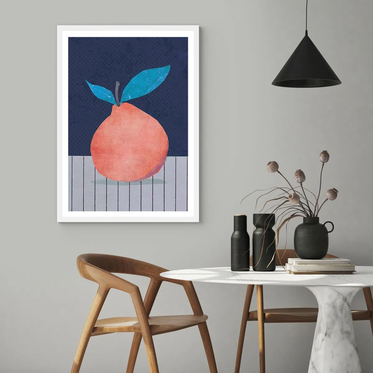 Poster in cornice bianca - Convessità e piano - 40x50 cm