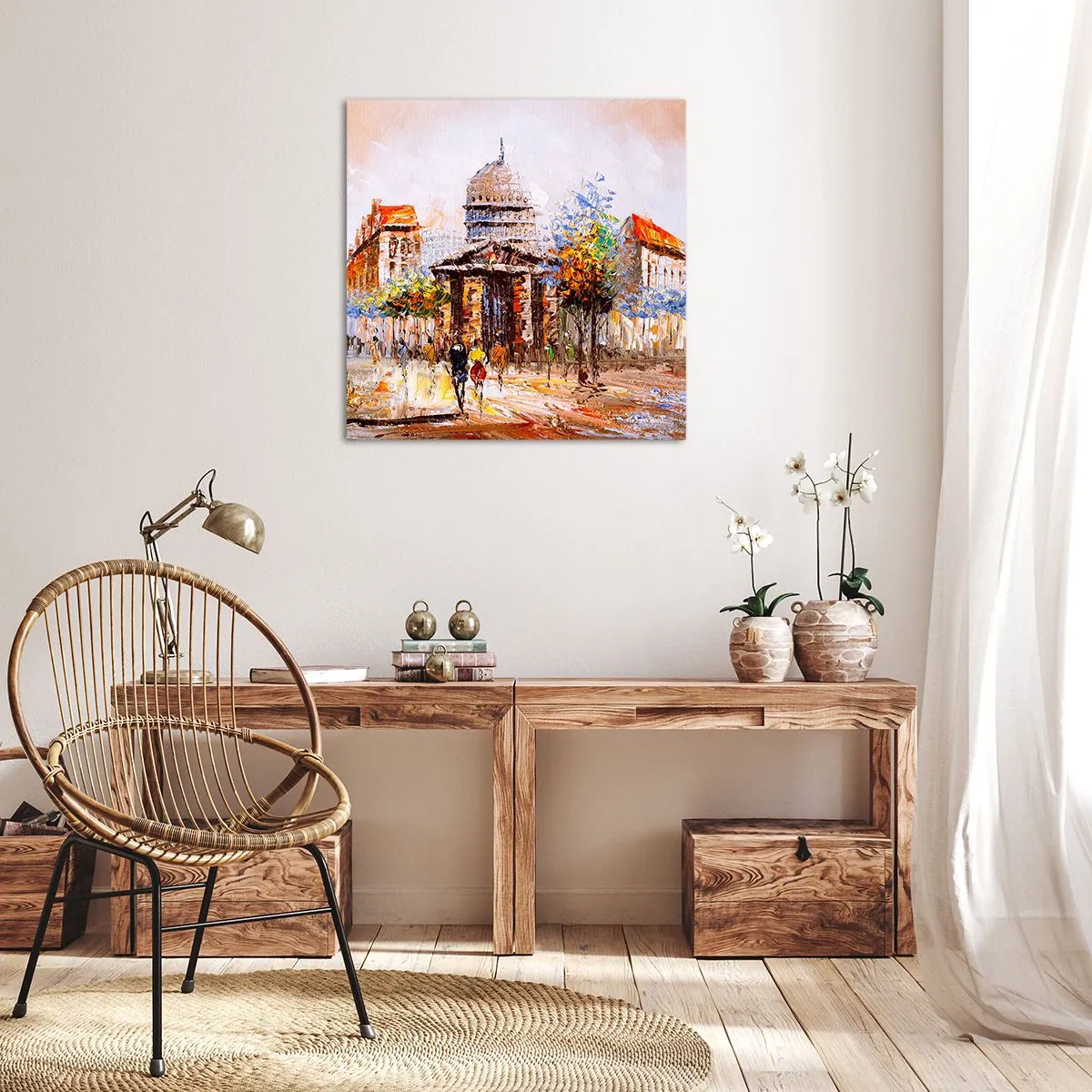 Quadro su tela - Stampe su Tela - Passeggiata a Parigi - 70x70 cm