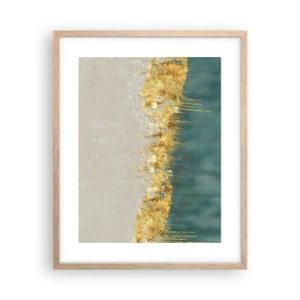 Poster in cornice rovere chiaro - Confine dorato - 40x50 cm
