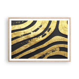 Poster in cornice rovere chiaro - Tutto scorre - 100x70 cm